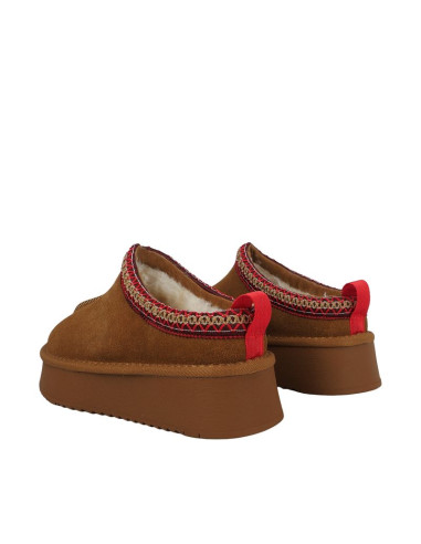 Buty damskie skórzane solo soprani couture sabot fur hugh platform jasny brąz ssw421p22 51