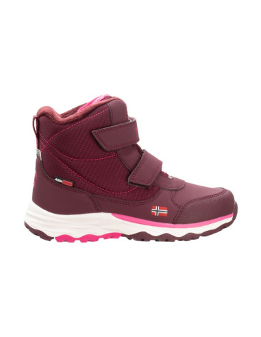 Buty zimowe trollkids kids hafjell winter boots dla dziewczynki/chłopca wodoodporne fioletowe (264-419)