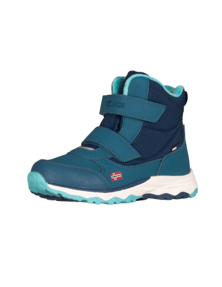 Buty zimowe dziecięce trollkids kids hafjell winter boots śniegowce wodoodporne na rzepy niebieskie (264-102)