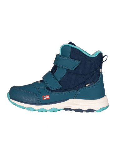 Buty zimowe dziecięce trollkids kids hafjell winter boots śniegowce wodoodporne na rzepy niebieskie (264-102)