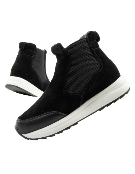 Scholl beverly bootie buty damskie botki za kostkę skórzane czarne