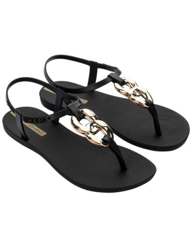 Ipanema sandal class andały japonki damskie modne czarne ze złotym