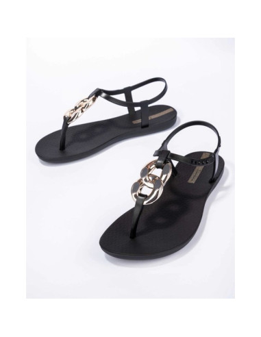 Ipanema sandal class andały japonki damskie modne czarne ze złotym