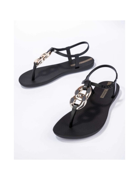 Ipanema sandal class andały japonki damskie modne czarne ze złotym