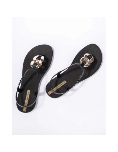 Ipanema sandal class andały japonki damskie modne czarne ze złotym