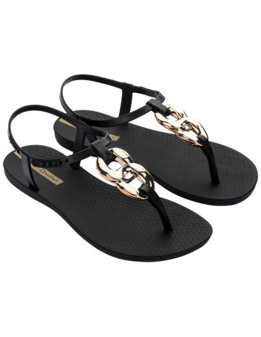 Ipanema sandal class andały japonki damskie modne czarne ze złotym