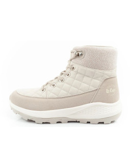 Lee cooper buty sportowe damskie zimowe trekkingowe ocieplane kremowe skóra ekologiczna 2