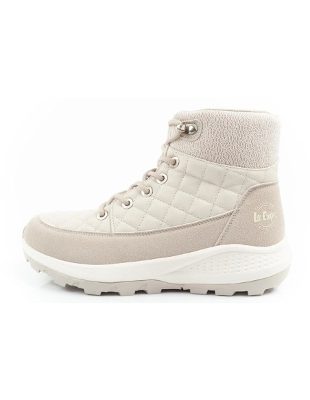 Lee cooper buty sportowe damskie zimowe trekkingowe ocieplane kremowe skóra ekologiczna