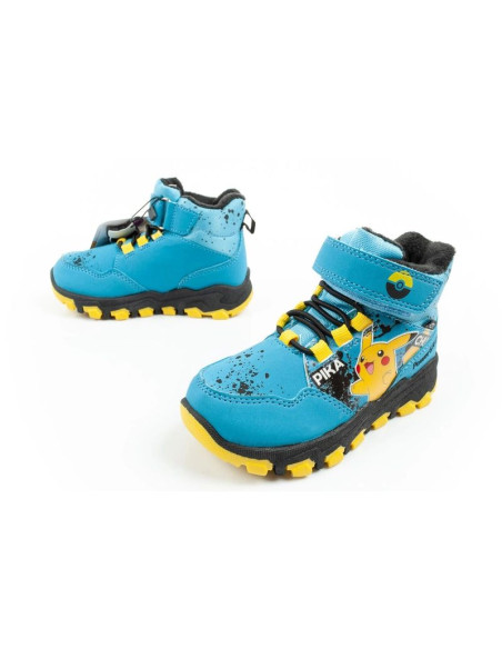 Leomil pokemon buty zimowe dziecięce za kostkę ocieplane wodoodporne niebieskie
