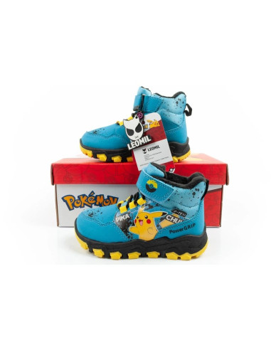 Leomil pokemon buty zimowe dziecięce za kostkę ocieplane wodoodporne niebieskie