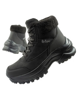 Lee cooper buty sportowe damskie zimowe trekkingowe ocieplane czarne sznurowane