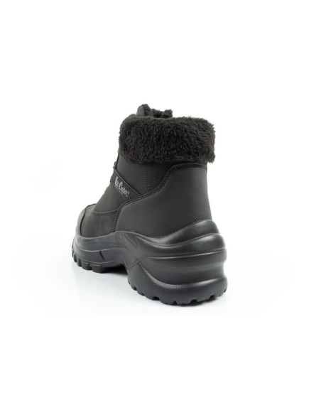 Lee cooper buty sportowe damskie zimowe trekkingowe ocieplane czarne sznurowane