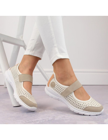 Komfortowe półbuty ażurowe rieker w rkr575