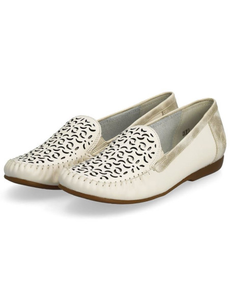 Skórzane komfortowe półbuty ażurowe rieker w rkr658