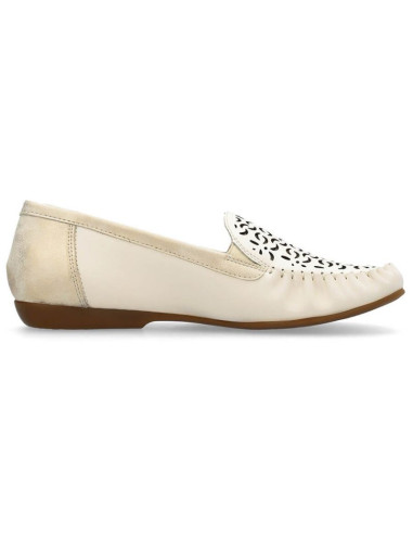 Skórzane komfortowe półbuty ażurowe rieker w rkr658