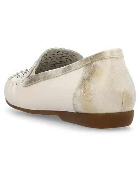 Skórzane komfortowe półbuty ażurowe rieker w rkr658