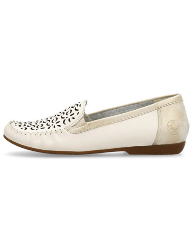 Skórzane komfortowe półbuty ażurowe rieker w rkr658