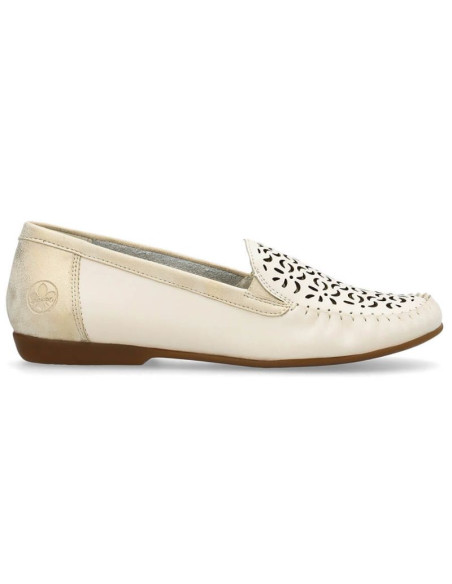 Skórzane komfortowe półbuty ażurowe rieker w rkr658