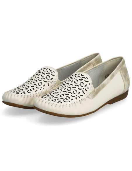 Skórzane komfortowe półbuty ażurowe rieker w rkr658