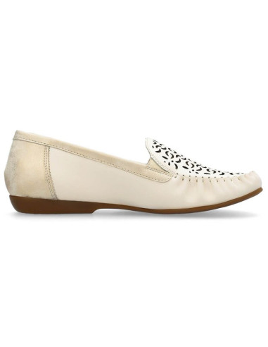 Skórzane komfortowe półbuty ażurowe rieker w rkr658