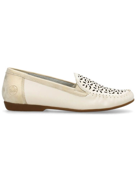 Skórzane komfortowe półbuty ażurowe rieker w rkr658