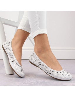 Skórzane komfortowe półbuty ażurowe rieker w rkr649 2