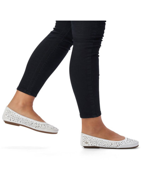 Skórzane komfortowe półbuty ażurowe rieker w rkr649