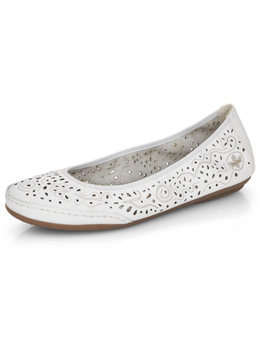 Skórzane komfortowe półbuty ażurowe rieker w rkr649