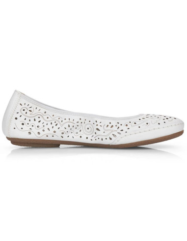 Skórzane komfortowe półbuty ażurowe rieker w rkr649