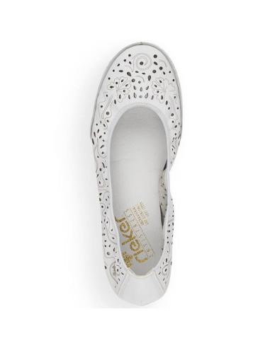 Skórzane komfortowe półbuty ażurowe rieker w rkr649