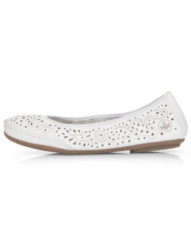 Skórzane komfortowe półbuty ażurowe rieker w rkr649