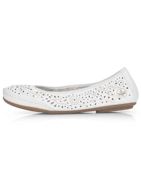 Skórzane komfortowe półbuty ażurowe rieker w rkr649