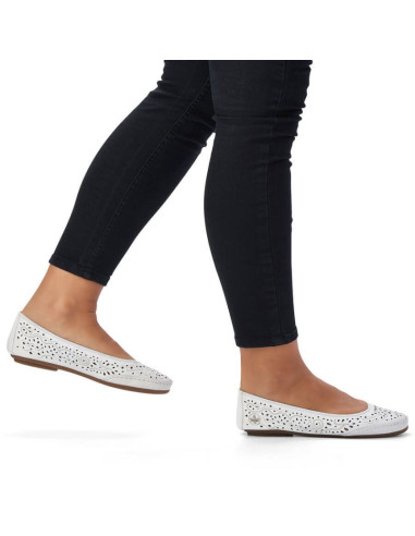 Skórzane komfortowe półbuty ażurowe rieker w rkr649