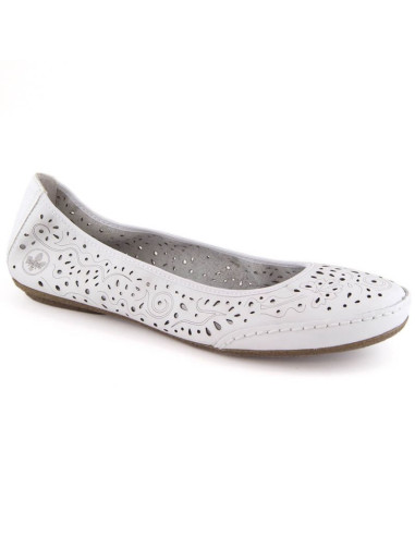 Skórzane komfortowe półbuty ażurowe rieker w rkr649