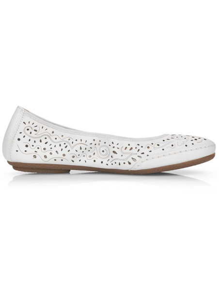 Skórzane komfortowe półbuty ażurowe rieker w rkr649