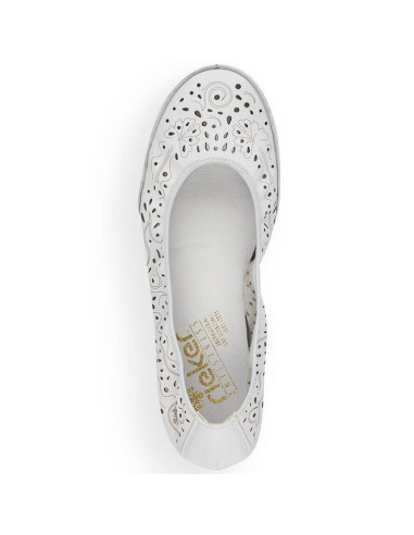 Skórzane komfortowe półbuty ażurowe rieker w rkr649