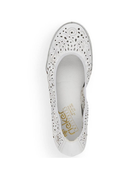 Skórzane komfortowe półbuty ażurowe rieker w rkr649