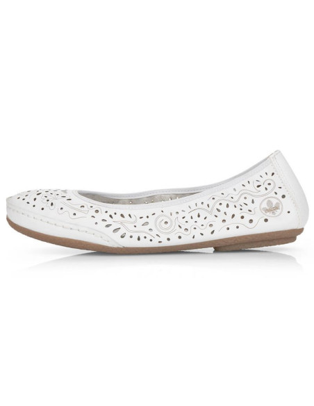 Skórzane komfortowe półbuty ażurowe rieker w rkr649