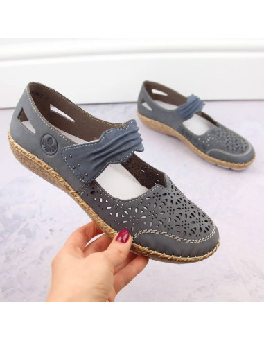 Skórzane półbuty ażurowe rieker w rkr648