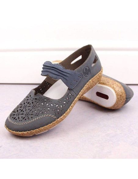 Skórzane półbuty ażurowe rieker w rkr648