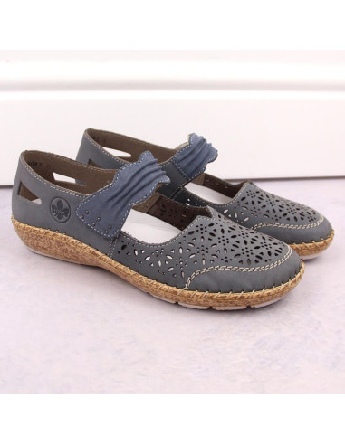 Skórzane półbuty ażurowe rieker w rkr648