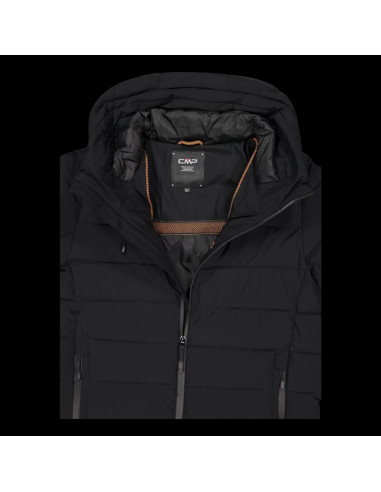 Kurtka zimowa męska cmp sportowa z kapturem ocieplana czarna (34k0167/u901)