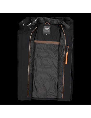 Kurtka zimowa męska cmp sportowa z kapturem ocieplana czarna (34k0167/u901)