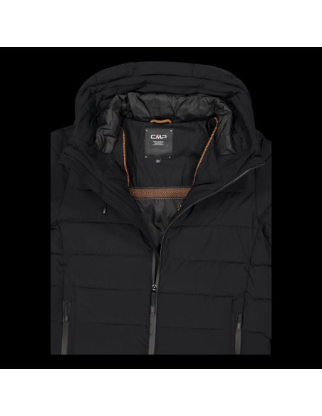 Kurtka zimowa męska cmp sportowa z kapturem ocieplana czarna (34k0167/u901)