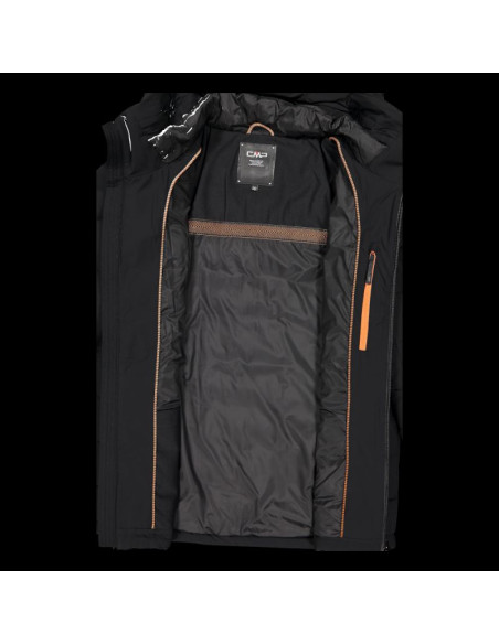 Kurtka zimowa męska cmp sportowa z kapturem ocieplana czarna (34k0167/u901)