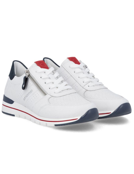 Skórzane półbuty sportowe białe remonte rieker r6705-82