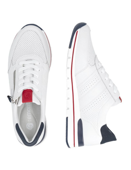 Skórzane półbuty sportowe białe remonte rieker r6705-82