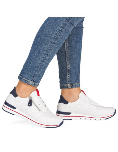 Skórzane półbuty sportowe białe remonte rieker r6705-82