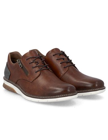 Skórzane komfortowe półbuty męskie brązowe rieker 14412-24