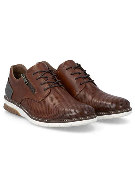 Skórzane komfortowe półbuty męskie brązowe rieker 14412-24